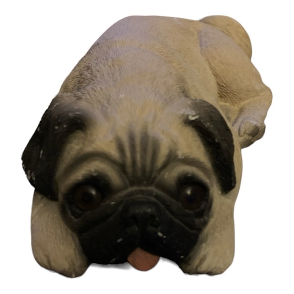 Vintage Signed Miniature Pug Figurine by Sandra Brue Sandicast - Collectible Dog - Picture 1 of 4